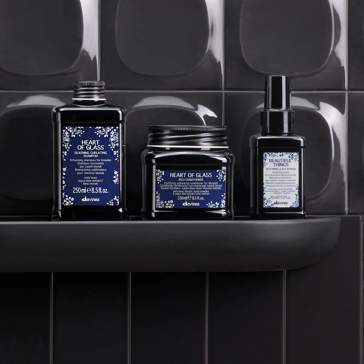 Шампунь для сияния блонд - Davines Heart Of Glass Silkening Shampoo